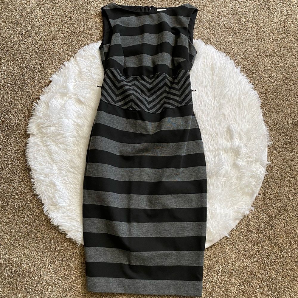 Cache Dress Womens Size 0 Black Gray‎